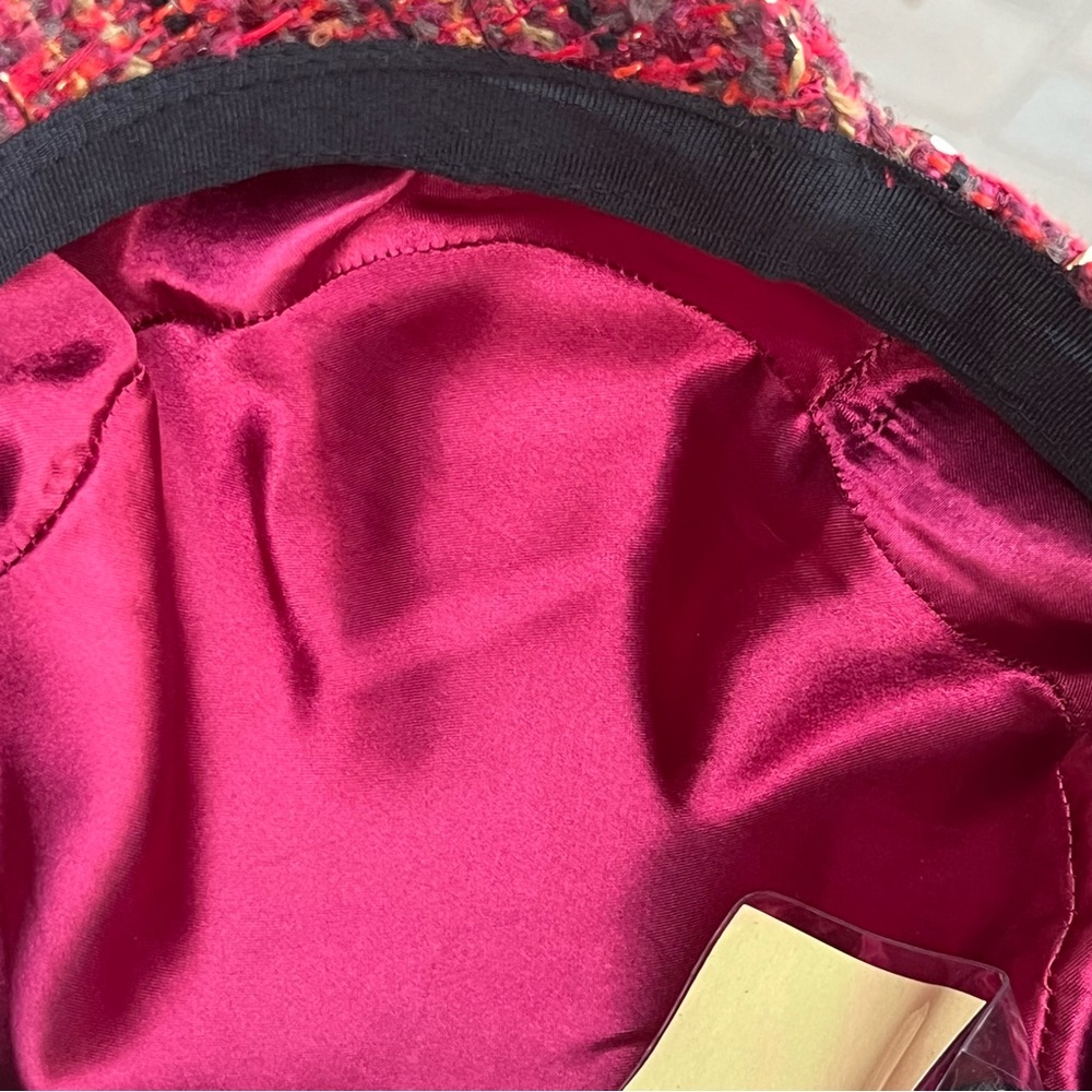 TRINA TURK Pink tweed newsboy hat - Picture 6 of 7